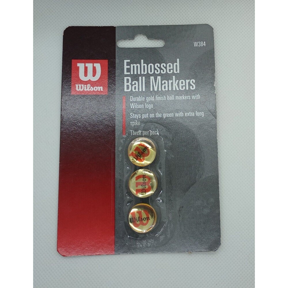 NIS Wilson Embossed Ball Markers W384 Gold Finish Wilson Logo (3 Per Pack)